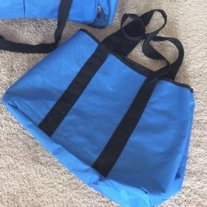 Embark blue black travel tote shoulder bag